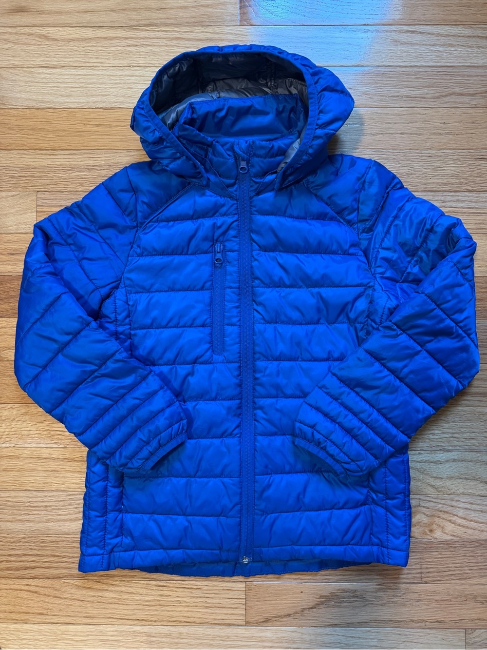 Kids' Hooded Puffer Jacket in Bright Blue